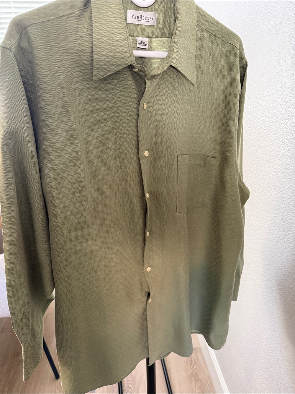 Van Heusen Olive Long Sleeve Button-Down Shirt